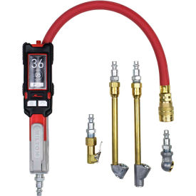 Precision Inflator Gauge Kit, Digital 0-160 PSI, with 4 chucks & 15" Hose