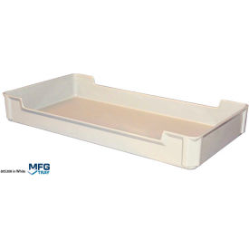 Molded Fiberglass Stacking Ventilation Tray with Drop Sides 30 3/8" x 15 7/8" x 4 1/8" White