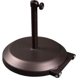 75 lbs Umbrella Base with Wheels - Steel Covered Concrete - Bronze