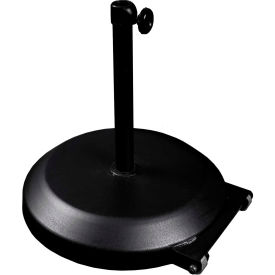 75 lbs Umbrella Base with Wheels - Steel Covered Concrete - Black