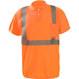 Birdseye Polo, Wicking & Cooling, Short Sleeve, Class 2, Orange, XL