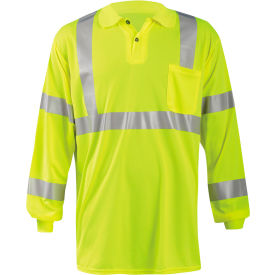Birdseye Polo, Wicking & Cooling Long Sleeve, Class 3, Yellow, 5XL