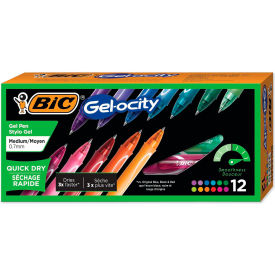 Gel-ocity Quick Dry Retractable Gel Pen, 0.7mm, Assorted Ink/Barrel, 12/Pack