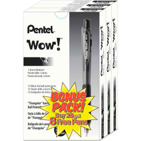 Retractable Ballpoint Pen Value Pack, Medium 1mm, Black Ink/Barrel, 36/Pack