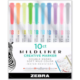 Mildliner Double Ended Highlighter, Chisel/Bullet Tip, Assorted Colors, 10/Set