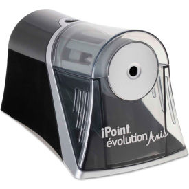 iPoint Evolution Axis Pencil Sharpener, AC-Powered, 4.25" x 7" x 4.75", Black/Silver
