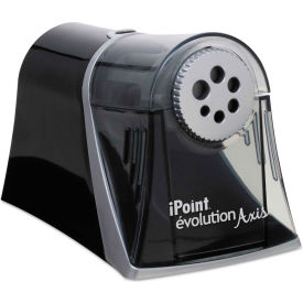 iPoint Evolution Axis Pencil Sharpener, AC-Powered, 5" x 7.5" x 7.25", Black/Silver