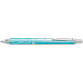 EnerGel Alloy RT Retractable Gel Pen, Medium 0.7mm, Black Ink, Aquamarine Barrel