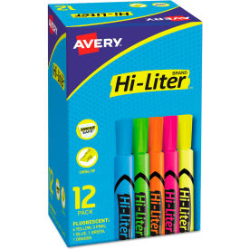 Desk-Style Highlighters, Chisel Tip, Assorted Colors, Dozen