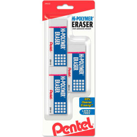 Hi-Polymer Eraser, Rectangular, Medium, White, Latex-Free, 3/Pack