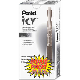 Icy Mechanical Pencil, 0.5 mm, HB (#2.5), Black Lead, Transparent Smoke Barrel, 24/Pack