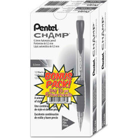Champ Mechanical Pencil, 0.5 mm, HB (#2.5), Black Lead, Translucent Black Barrel, 24/Pk