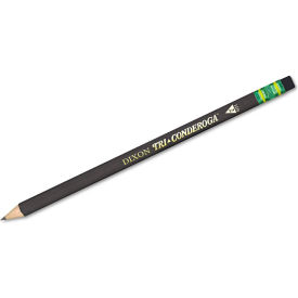 Tri-Conderoga Pencil with Microban Protection, HB (#2), Black Lead, Black Barrel, Dozen