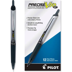 Precise V10RT Retractable Roller Ball Pen, Bold 1 mm, Black Ink/Barrel, Dozen