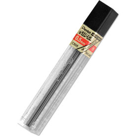 Super Hi-Polymer Lead Refills, 0.5 mm, H, Black, 12/Tube