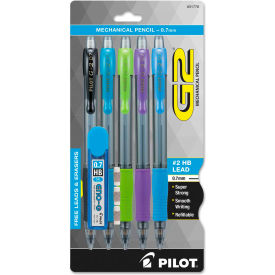 G2 Mechanical Pencil, 0.7 mm, HB (#2.5), Black Lead, Assorted Barrel Colors, 5/Pack