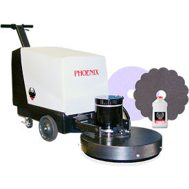 Phoenix 21" Combo 21 Battery Spray Cleaning & Polishing Machine, Black/White