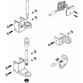 Toilet Partition Door Hardware Kit, Inswing - Zamak, Baked Enamel