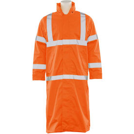S163 ANSI Class 3 Long Raincoat, 5XL, Hi-Viz Orange