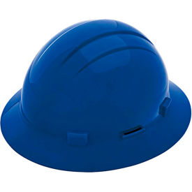 Americana Full Brim Hard Hat with Accessory Slots, 4-Point Mega Ratchet Suspension, Blue