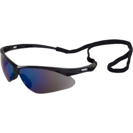 Octane® Safety Glasses, Blue Mirror Lens, Black Frame, Pack of 12
