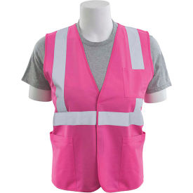 Non-ANSI Safety Vest, Hook & Loop Closure, Size 5XL, Color Hi-Viz Pink