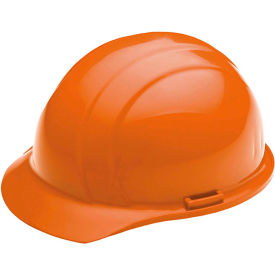 Americana Cap Safety Helmet, 4-Point Nylon Mega Ratchet Suspension, Orange