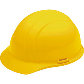 Americana® Cap Safety Helmet, 4-Point Nylon Mega Ratchet® Suspension, Yellow