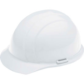 Americana Cap Safety Helmet, 4-Point Nylon Mega Ratchet Suspension, White