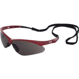 Octane Safety Glasses, Gray Lens, Red Frame, Pack of 12