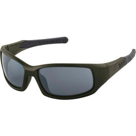 Free Ride Safety Glasses, Gray Flash Lens, Olive Metallic Frame