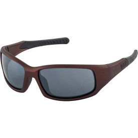 Free Ride Safety Glasses, Gray Flash Lens, Brown Metallic Frame