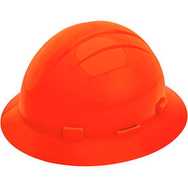 Americana Full Brim Hat w/ Accessory Slots, 4-Point Mega Ratchet Suspension, Hi-Viz Orange