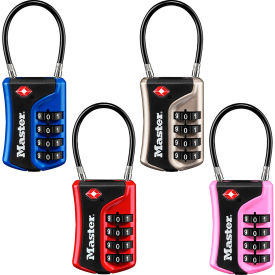 No. 4697D TSA-Accepted Luggage Combination Padlock 1-3/8"W - Assorted Colors