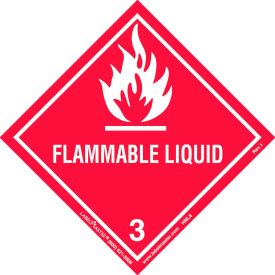 Flammable Liquid Label, Worded, Paper, 500/Roll