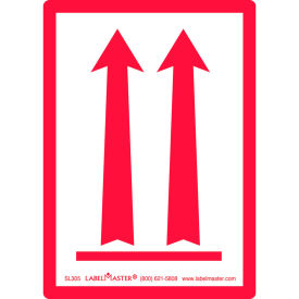 Red Arrows Up Air Label, PVC-Free Film 2 15/16" x 4 1/8", 500/Roll