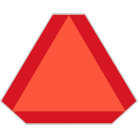 Slow Moving Vehicle Triangle, Galvanized Steel, Red