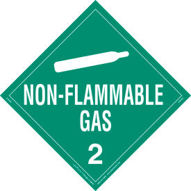 Z-RVW3 Non-Flammable Gas Placard, Worded, Rigid Vinyl, 25/Pack