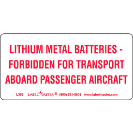 DOT Lithium Battery Marking, Paper, 4" x 2", 500/Roll