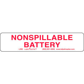 Nonspillable Battery Label 4.5" x 1.00", Paper, 500/Roll