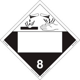 ZEZ4B Corrosive Placard, Blank, Removable Vinyl, 25/Pack