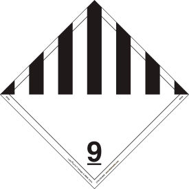 Miscellaneous Dangerous Goods Placard, Wordless, Permanent Vinyl, 25/Pack