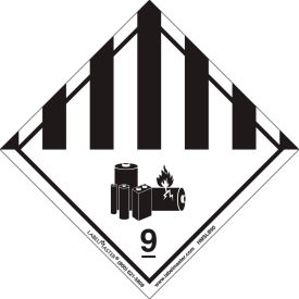 Hazard Class 9 Lithium Battery Label, PVC-Free, 500/Roll