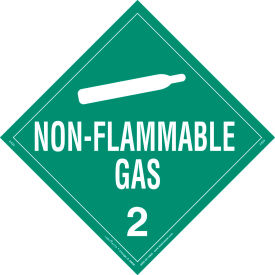 Z-EZ3 Non-Flammable Gas Placard, Worded, Removable Vinyl, 25/Pack
