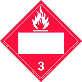 Flammable Liquid Placard, Blank, Removable Vinyl, 25/Pack