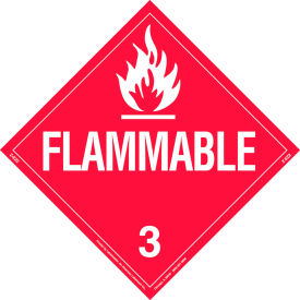 Flammable Liquid Placard, Worded, Removable Vinyl, 25 Pack