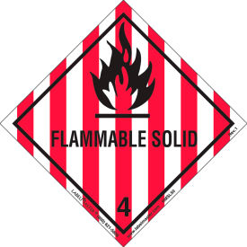 HMSL50 Flammable Solid Label, Worded, PVC-Free Film, 500/Roll