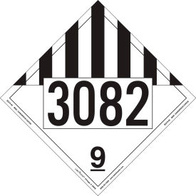 ZEZ19-82 Miscellaneous Dangerous Goods Placard, UN 3082, Removable Vinyl, 25/Pack