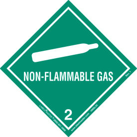 Non-Flammable Gas Label, Worded, PVC-Free Film, 500/Roll