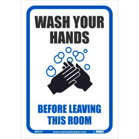 Wash Your Hands Before Leaving This Room Sticker, 7" X 10", Vinyl Adhesive